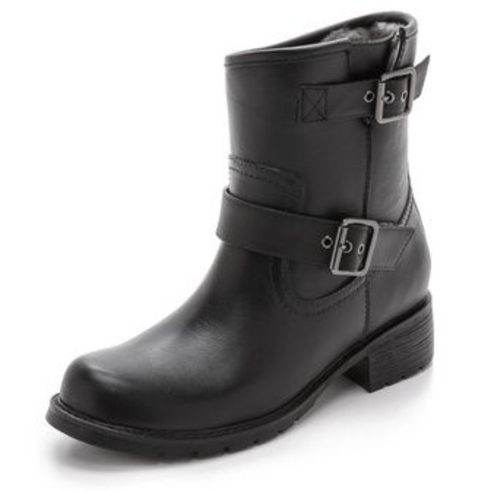 Jefferey Campbell Doppler Moto Rain Snow Black Ankle Boots Size 8.5